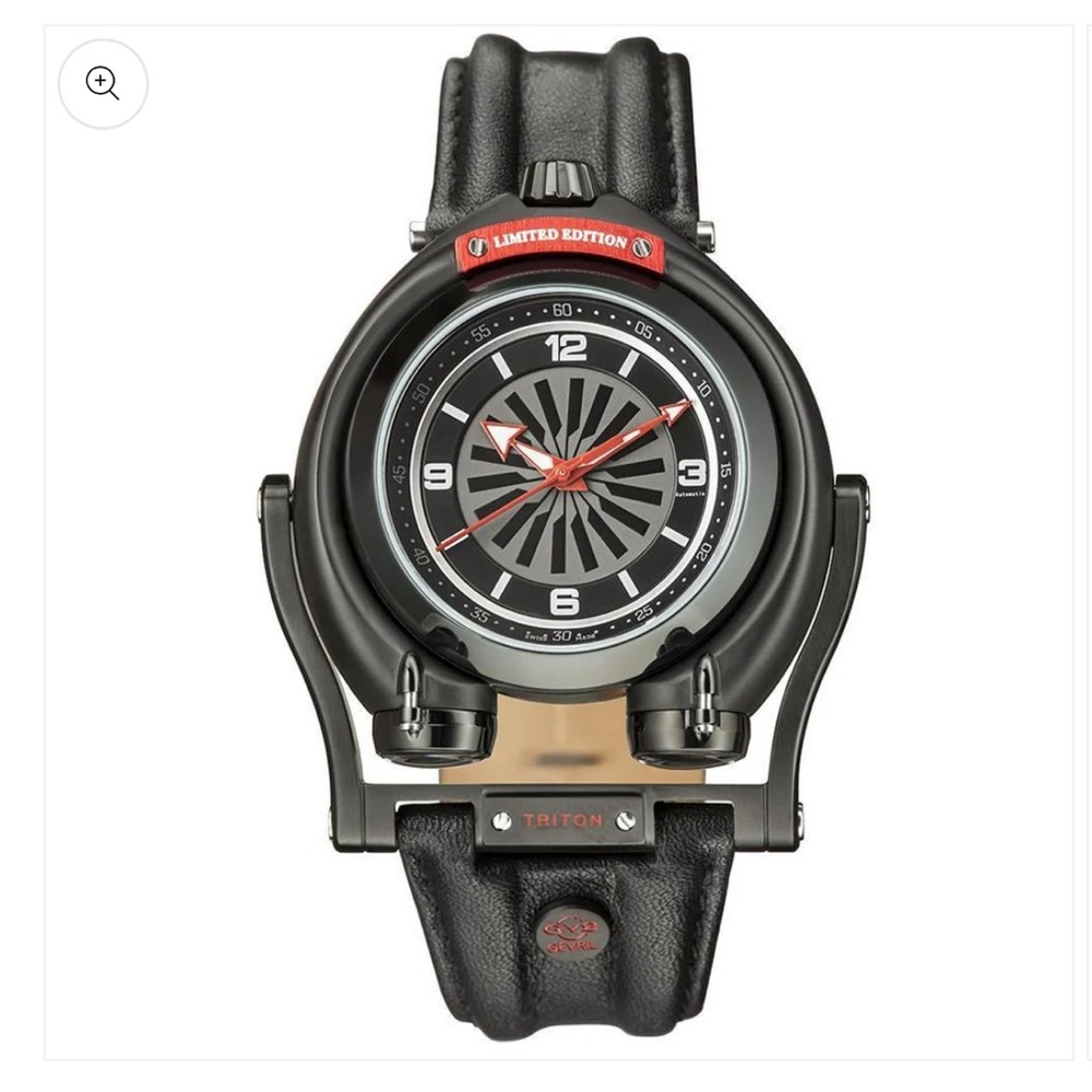 Black and Red Smartwatch with Fitness Tracking and Digital Display